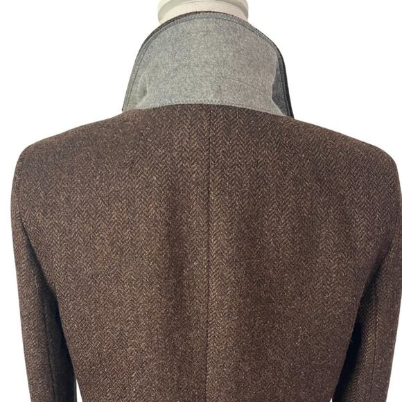 J.Crew Bristol Blazer Jacket Chocolate Herringbone Wool Double Breasted Size 4 - Picture 8 of 11